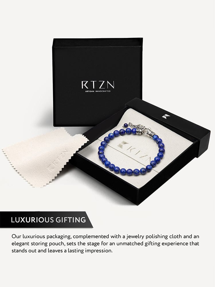 Lapis Lazuli Beaded Bracelet - Chain Fit