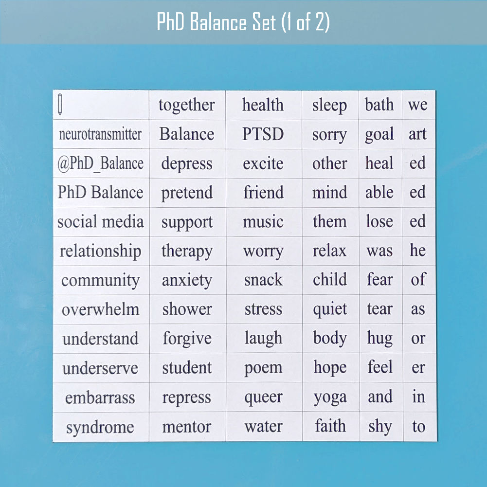 PhD Self-Care Word Magnets