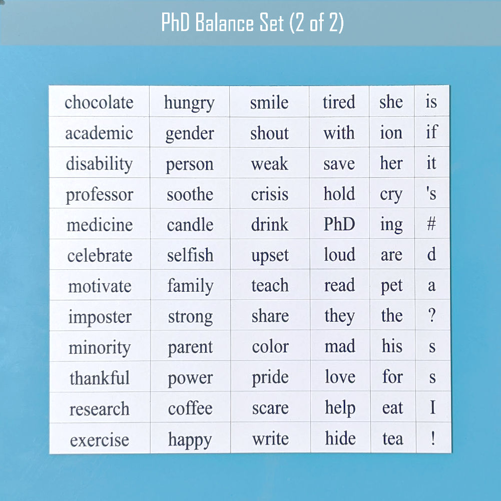 PhD Self-Care Word Magnets