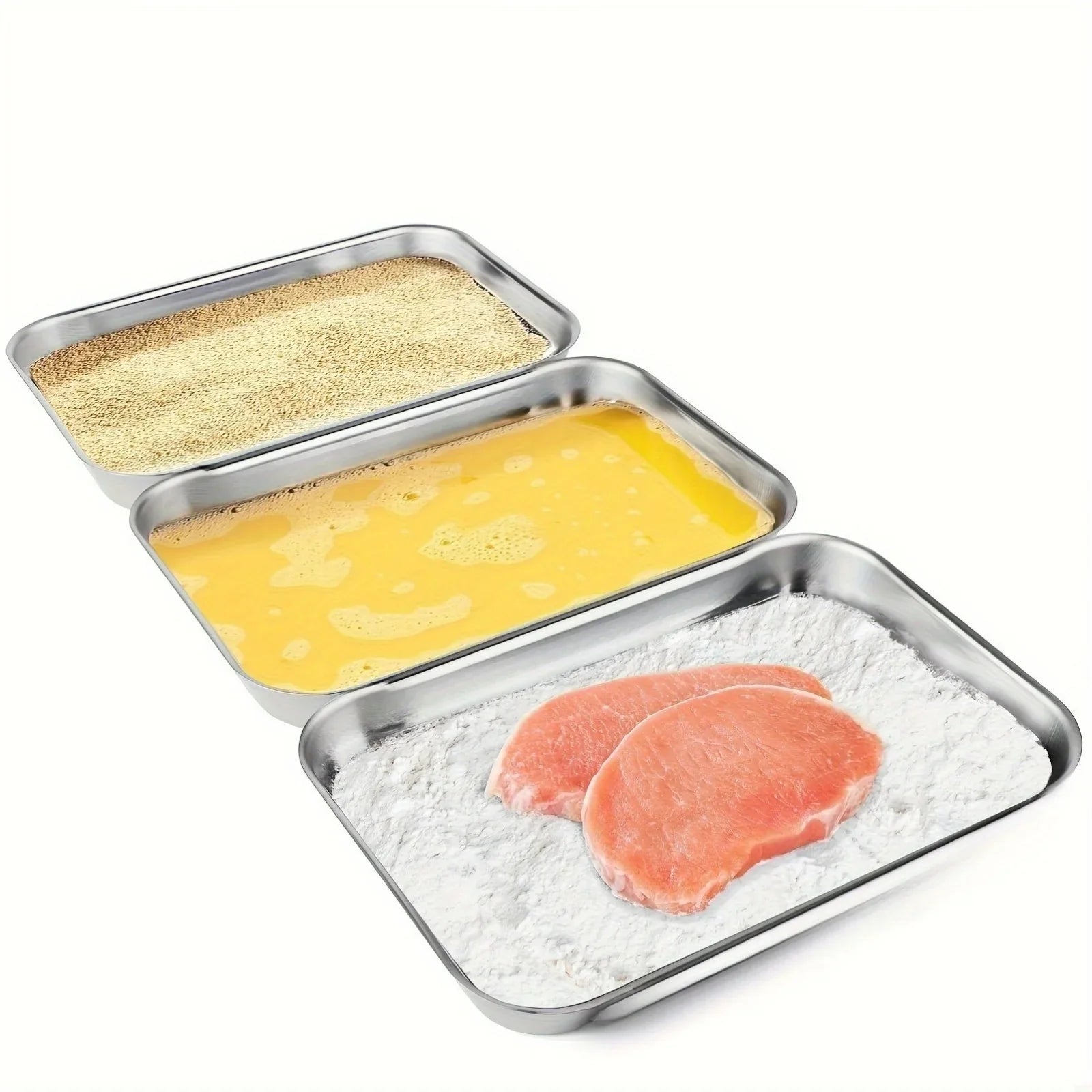 3pcs Stainless Steel Food Containers - Leakproof & Stackable with Clear Lids | For Camping, Home & Meal Prep