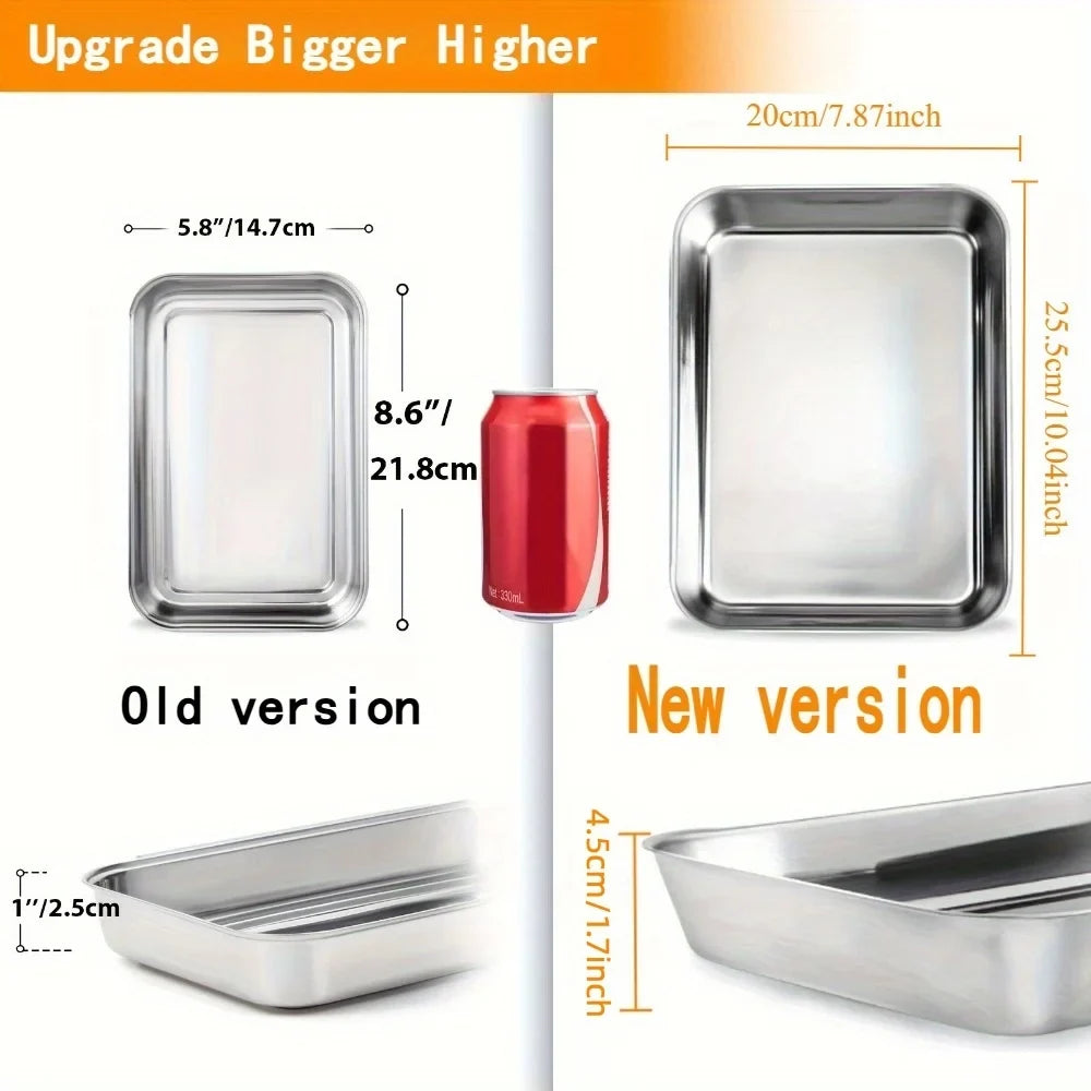 3pcs Stainless Steel Food Containers - Leakproof & Stackable with Clear Lids | For Camping, Home & Meal Prep