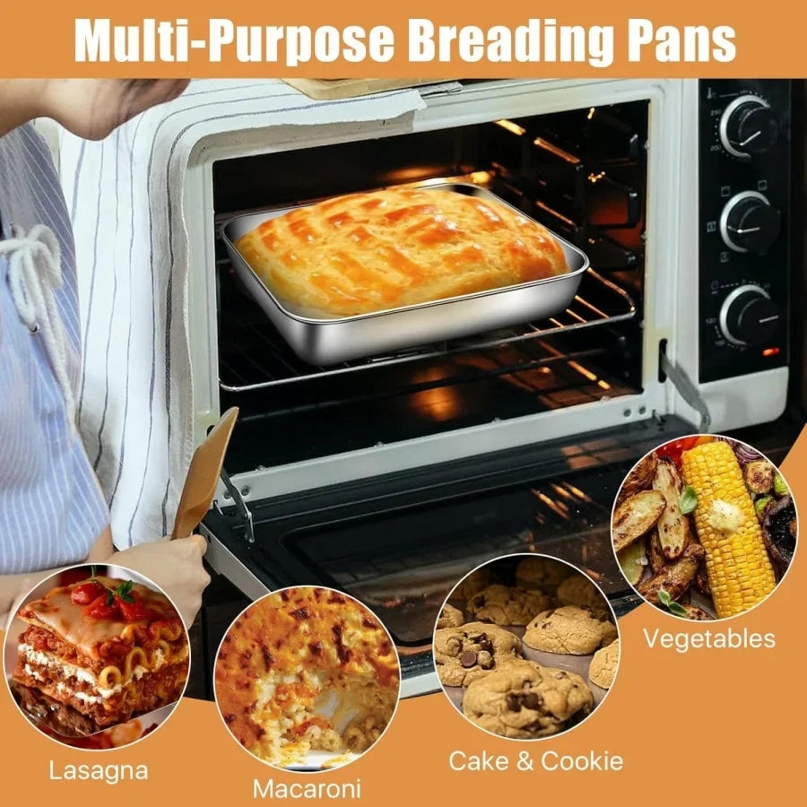 3pcs Stainless Steel Food Containers - Leakproof & Stackable with Clear Lids | For Camping, Home & Meal Prep