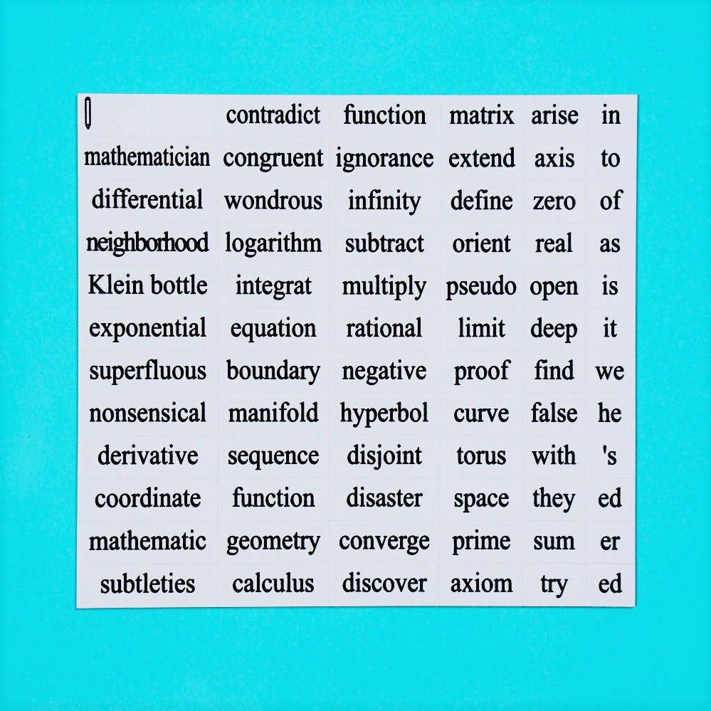 Mathematics Word Magnets