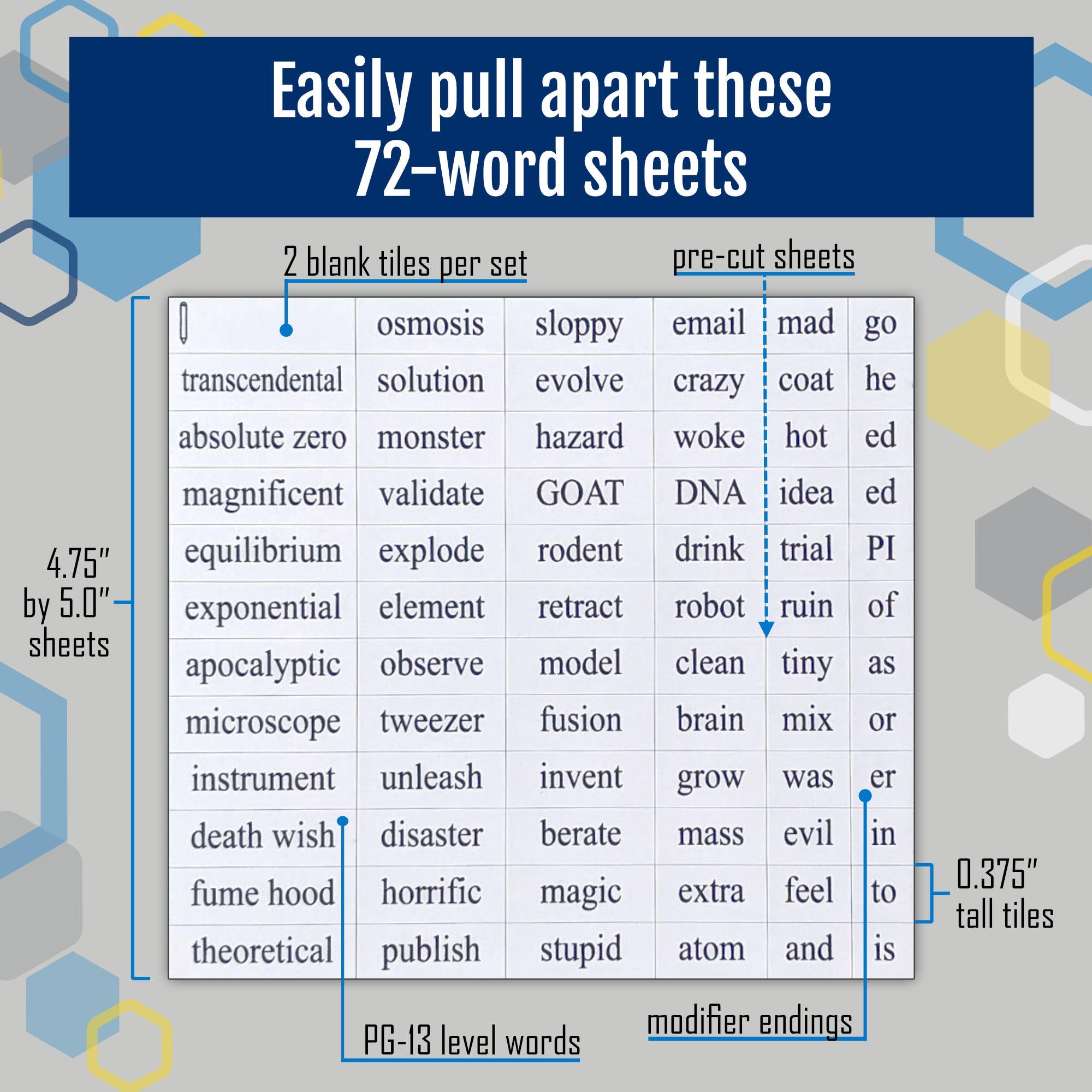 Mathematics Word Magnets